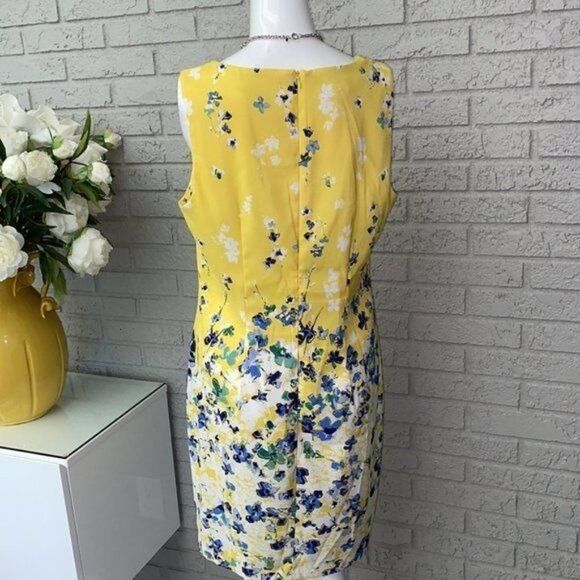 AGB Yellow Floral Dress Size 14 - Picture 6 of 9